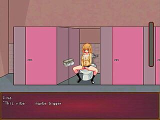 The erotic game Bt Life with a college lady and men in anime style