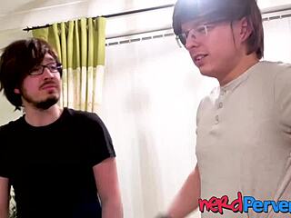 British and European nerds get big natural tits threesome