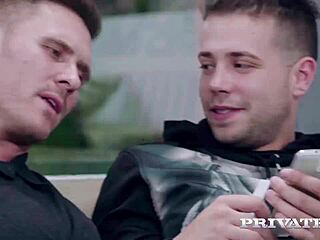 Carolina April's first ever double facial scene in a group sex scene