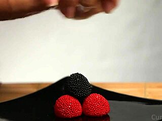 Cfnm handjob with cum on candy berries and other food items