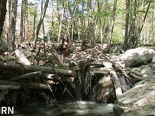 Hairy natures solo masturbation in the great outdoors