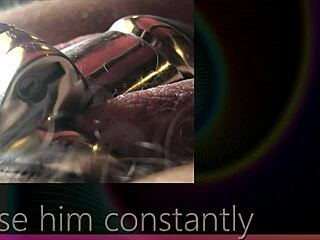 Femdom and tease in chastity for the submissive husband