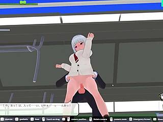 Anime game features hot squirt and creampie action in an elevator