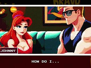 Johnny Bravo gets a blowjob from a cute girl in a public place