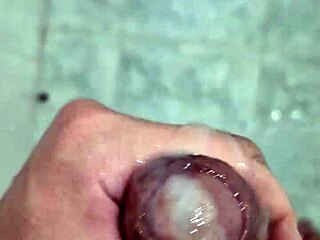 Beautiful bisexual twink gets a sensual handjob and cums in the bathroom