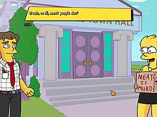 3D animated party with big-boobed babes in Burns mansion