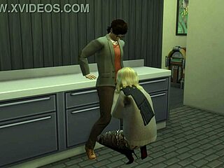 A man seduces his friend’s sister in the bathroom while they are both having coffee