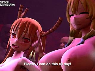 Maid dragon Tohra in animated porn movie