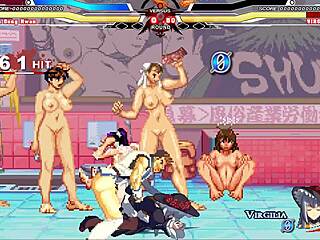 Mugen and Warugiria’s characters in a hardcore scene