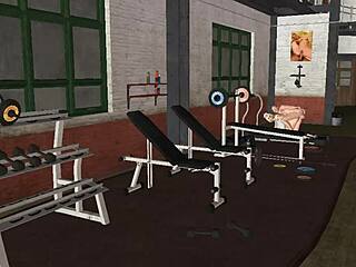 Fitness trainer has sex with girl on the treadmill
