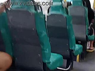 Solo girl’s daring outing on a public bus ends up in a self-pleasure spectacle