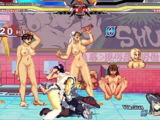 Mugen and Warugiria’s characters in a hardcore scene