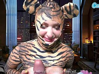Big-boobed Pussy Cat pleasuring herself on webcam with toy