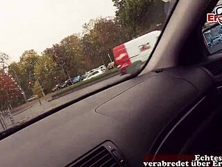 Public pickup turns into wild outdoor European MILF action