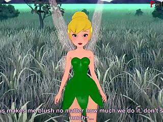 Public porn with Tinker Bell and Peter Pan in cosplay