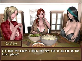 Rescuing two hot girls from zombies in a hentai game