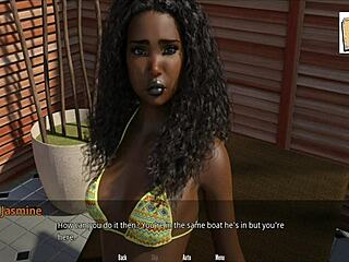 Jasmine and Jamie’s erotic encounter beside the pool in a hentai cartoon