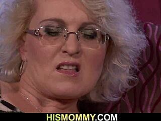 Young girl gets licked by horny blonde granny in hot lesbian scene