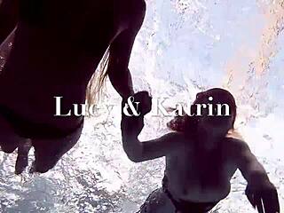 Underwater fun with Katrin Privsem and Lucy Gurchenko, two hot girls with wet skin