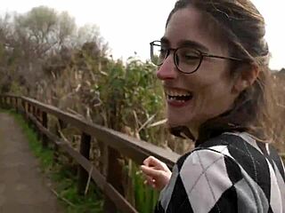 Petite teen gets wild in public park with friend