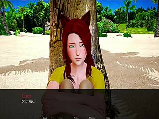 Big dick redhead gets fucked in anime-style game