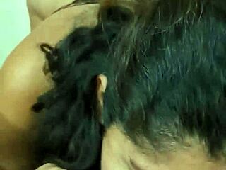 Close up and personal: Latina wife's hot blowjob and ass closeup