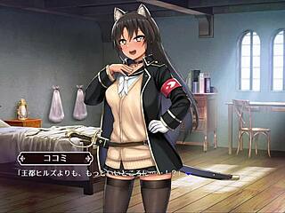 Hentai game featuring big tits and creampie action