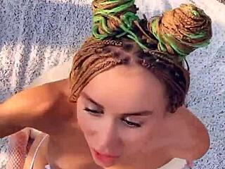 Petite blonde Mia's wild anal scene in hot stockings