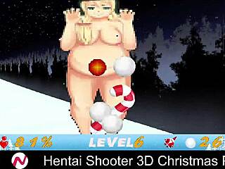 3D animated Christmas party with monster-themed hentai shooter