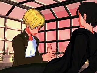 Eren and Armin's intense bareback action after time skip