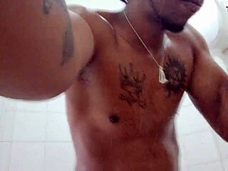 Amateurs having sex in the shower with a big black cock