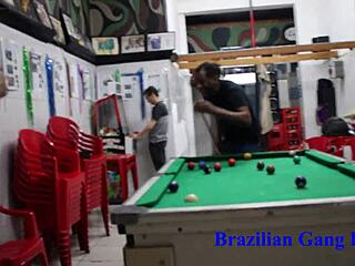 Shaved pussy Latina gets banged in hot group orgy