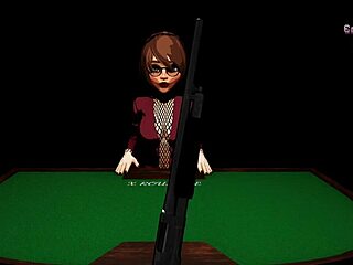 3D cartoon with a curvy girl giving blowbang and X roulette