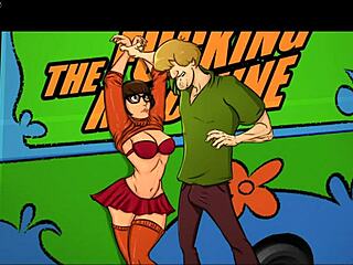 Scooby Doo meets Velma in a rough blowjob game