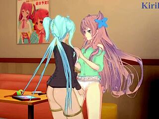 Symphogear's Kanade, Maria, and Eve in steamy lesbian scene