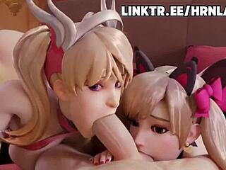 3D animated porn with big boobs and big ass, with facial and anal sex