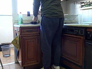 Kitchen action with a big cock and an amateur couple