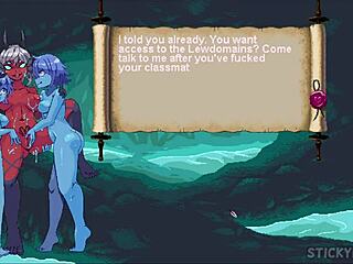 Magical schoolgirl fucks monster in hentai game - Part 3