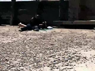 Black bull captures amateur teen cheating on her man on the beach