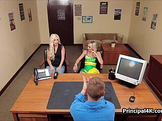 School principal seduces cheerleader and soccer mom in office