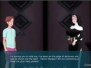 A priest seduces a nun in the confession box in a cartoon porn video