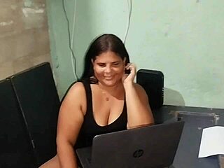 Chubby Colombian teen gets nailed by her stepdad in POV