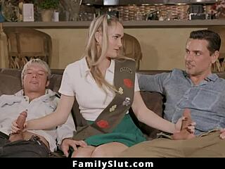 Young girl gets fucked by her stepdad and uncle