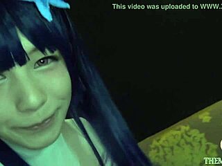 Petite Japanese cosplayer gets creampied in intense hentai video