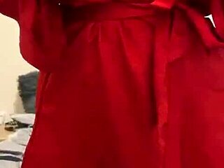 Hot brunette in sexy lingerie, solo play