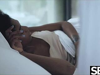 Ebony beauty gets her morning off to a good start