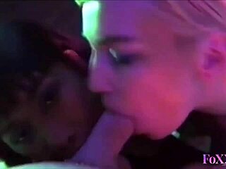 POV BJ with hot babes sucking a big black cock