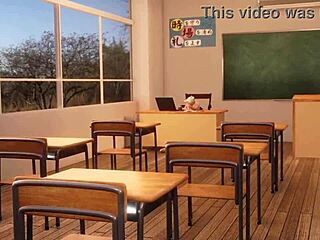 3D animated schoolgirls in detention get naughty