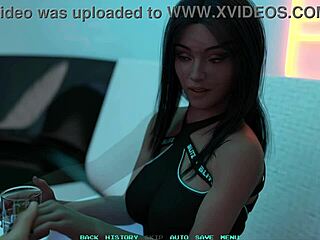 3D adult film with an alien and a busty gym girl in a threesome