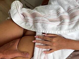 Daddy's girl gets caught in a steamy solo scene